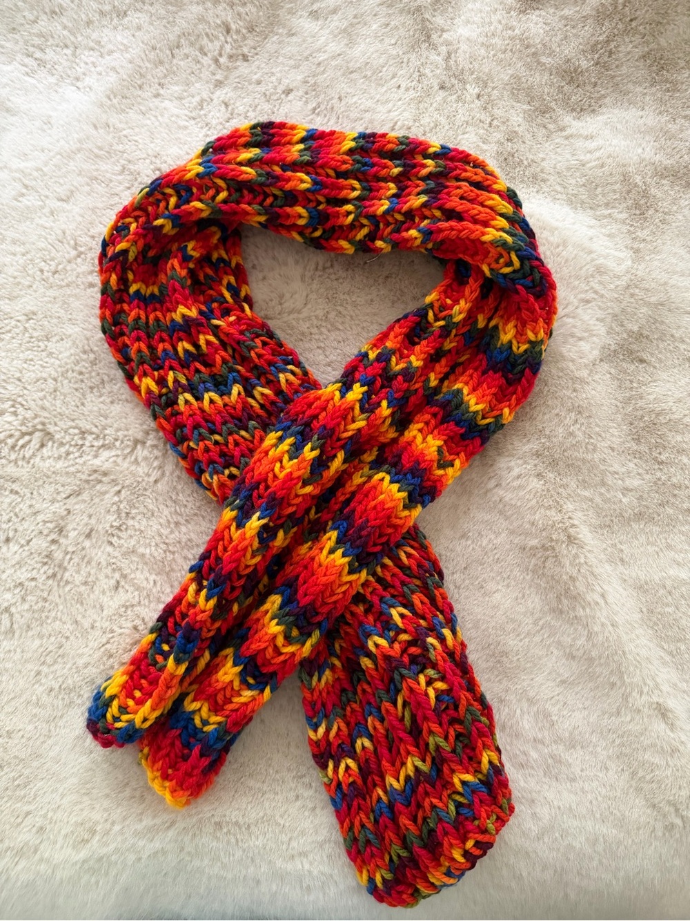 Brand New Handmade Rainbow Color Knit Scarf